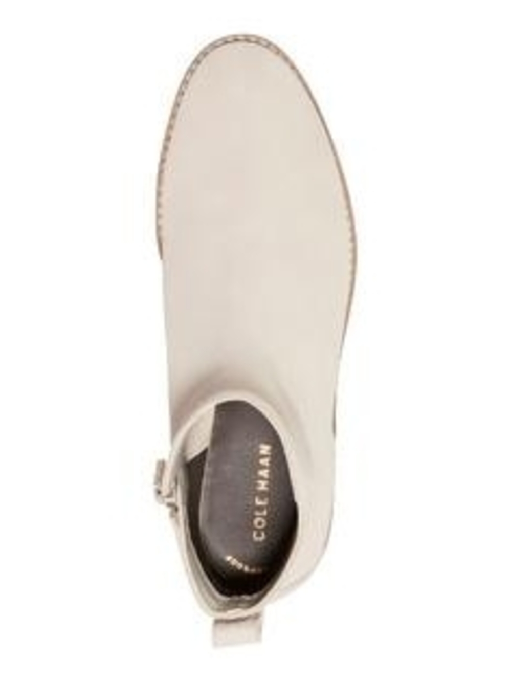 COLE HAAN Womens Beige Waterproof Cushioned River Almond Toe Block Heel Zip-Up L